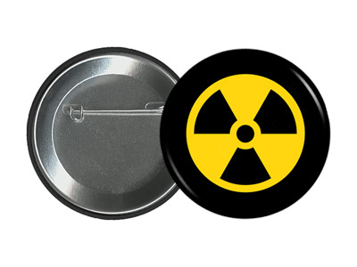   25 PIN Design #1 Nuclear Waste Science Warning Pinback Button Badge
