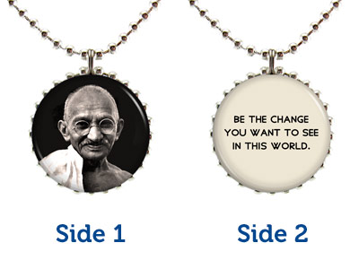 GANDHI MAHATMA GHANDI NECKLACE Style #1 Peace Nonviolent Philosopher