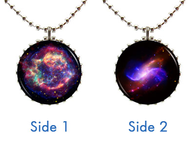   NECKLACE Style #3 Space Stars Black Galaxy Astronomy Universe Pendant